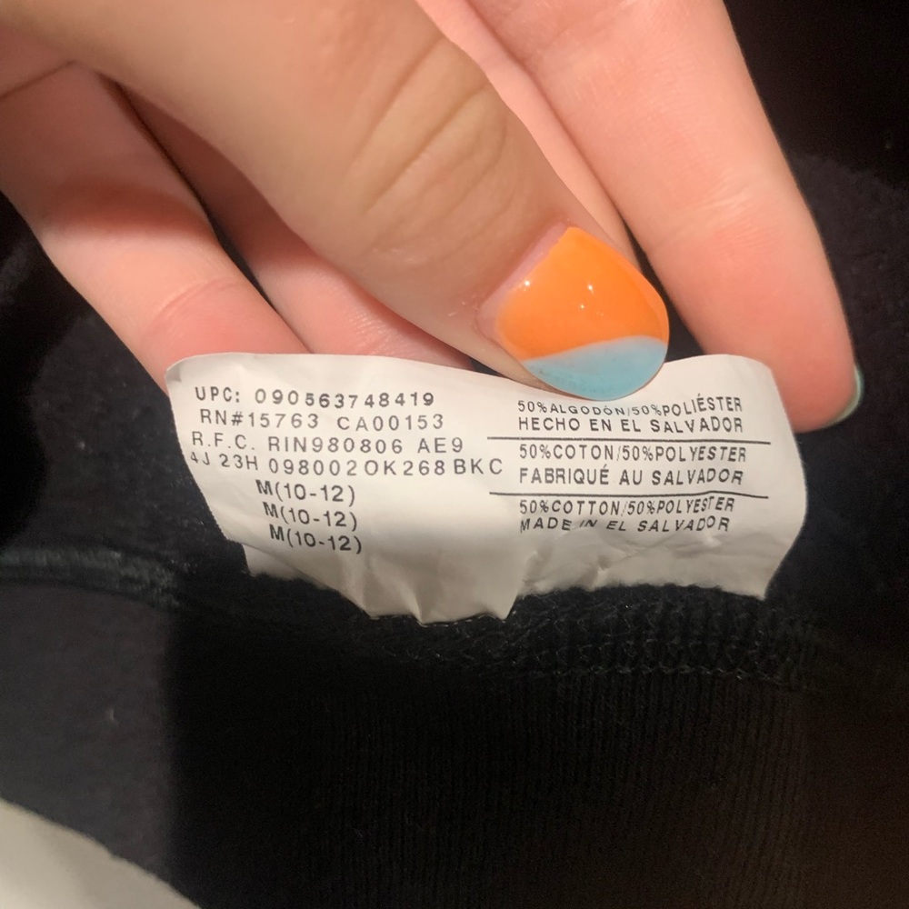 Kids Black Crewneck Sweatshirt - Picture 2 of 4